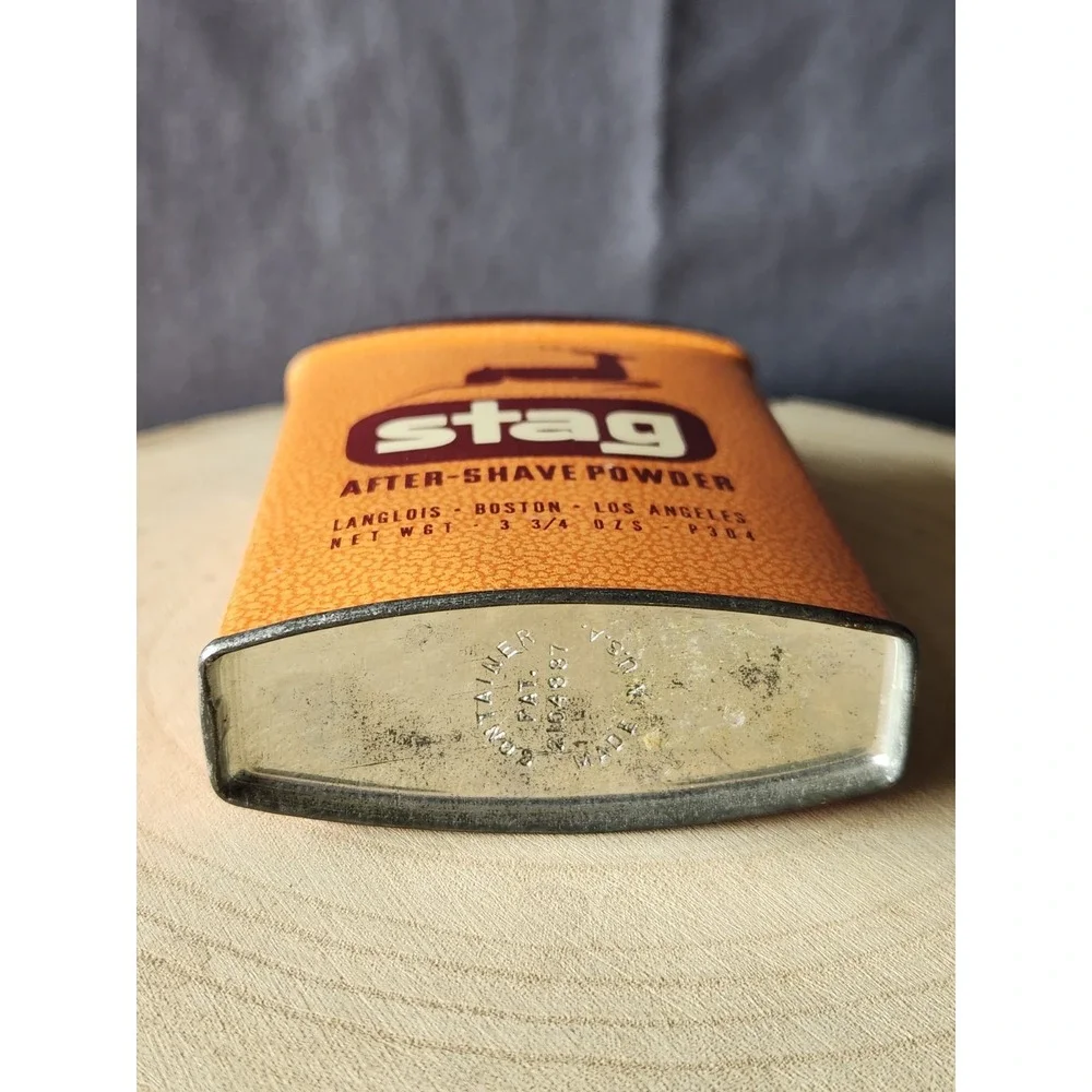 Vintage *STAG* After Shave Powder Container 1950s Rexall Drug Stores Exclusive‎